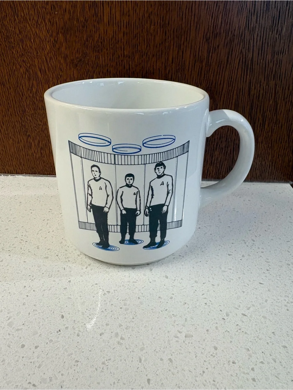 Star Trek White Ceramic Mug with Blue Logo